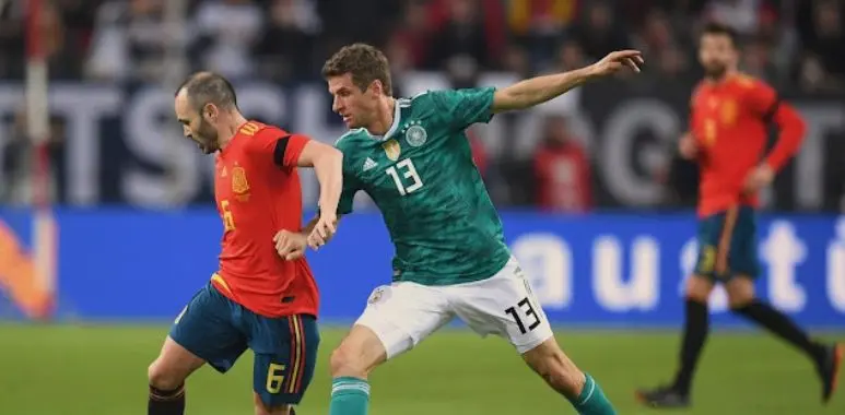 ملخص مباراة ألمانيا و اسبانيا 1-1