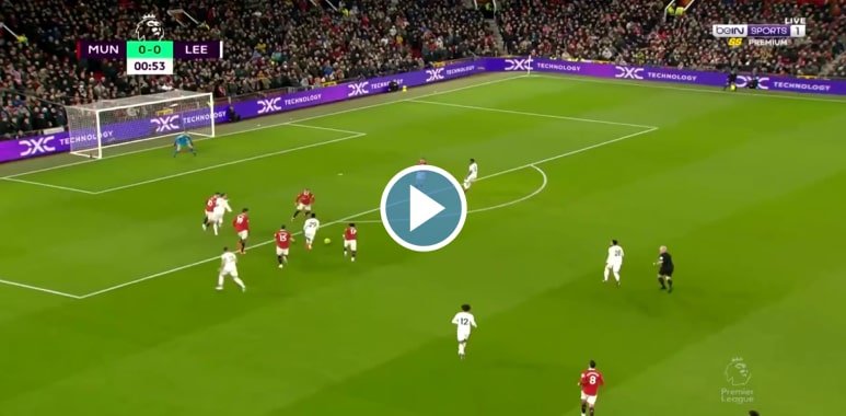 فيديو ليدز يصعق مانشستر يونايتد بهدف في 50 ثانية