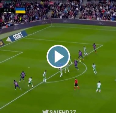 فيديو تمريرة سحرية للامين يامال في أول مباراة له مع برشلونة