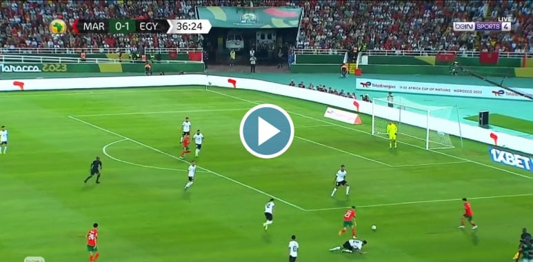 فيديو هدف التعادل للمنتخب المغربي أمام مصر