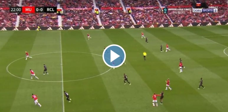 فيديو هدف خيالي للانس أمام مانشستر يونايتد