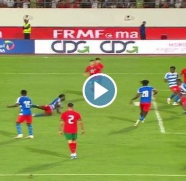فيديو هدف تقدم المنتخب المغربي على ليبيريا