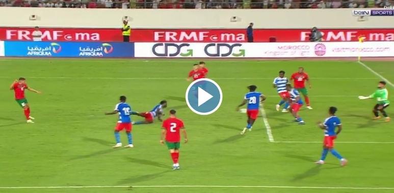 فيديو هدف تقدم المنتخب المغربي على ليبيريا