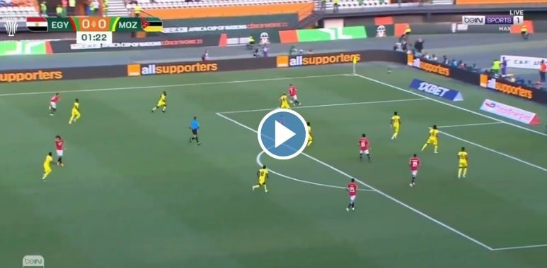 فيديو هدف تقدم مصر على موزمبيق كأس أمم إفريقيا