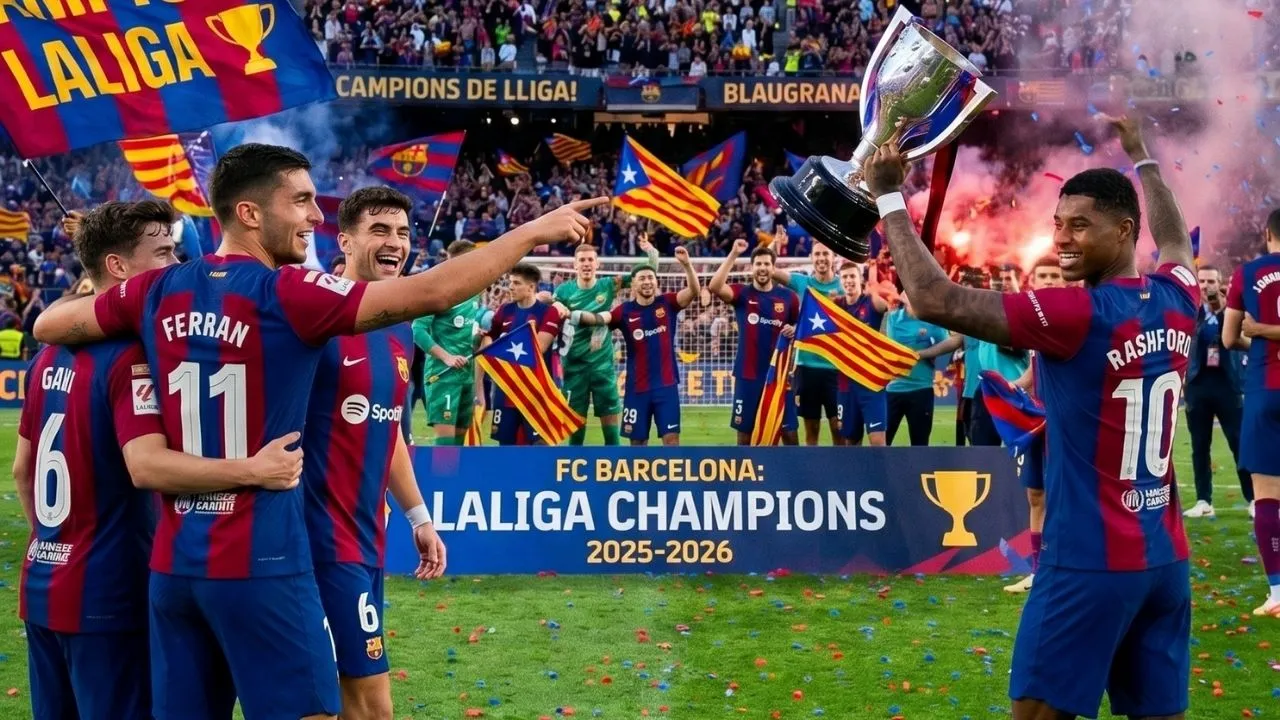 برشلونة بطلاً لليغا بعد الفوز على ريال مدريد 2-0 الكلاسيكو